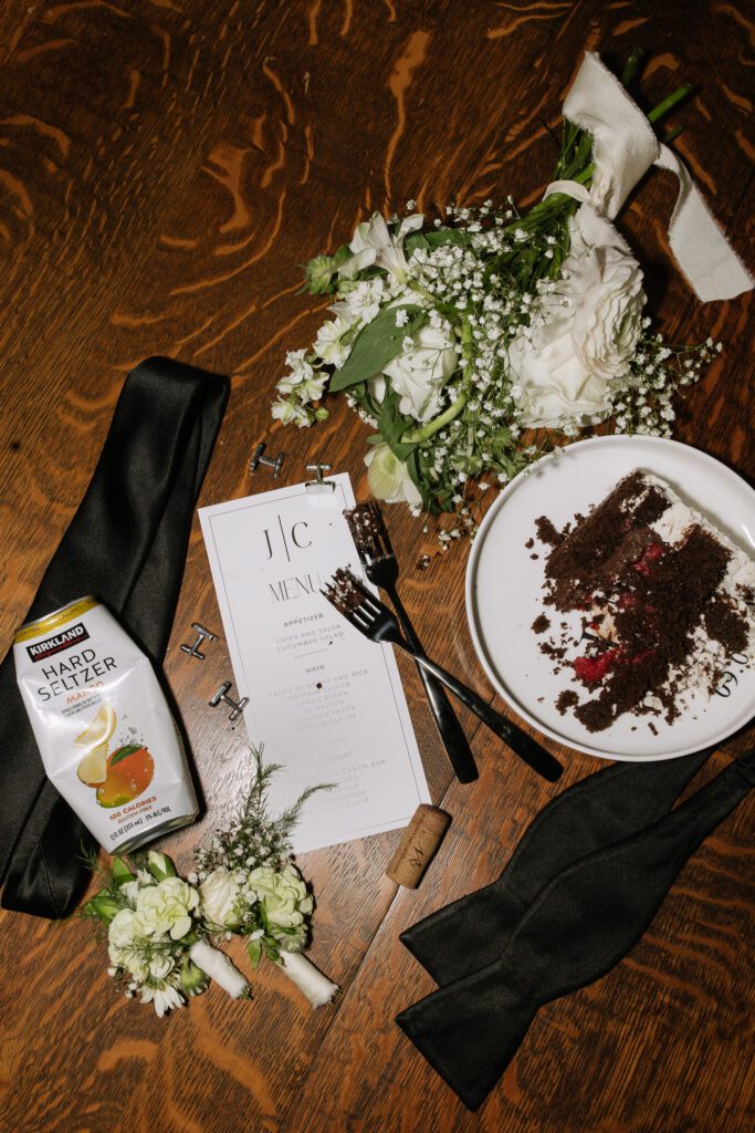 reception flatlay photo inspiration