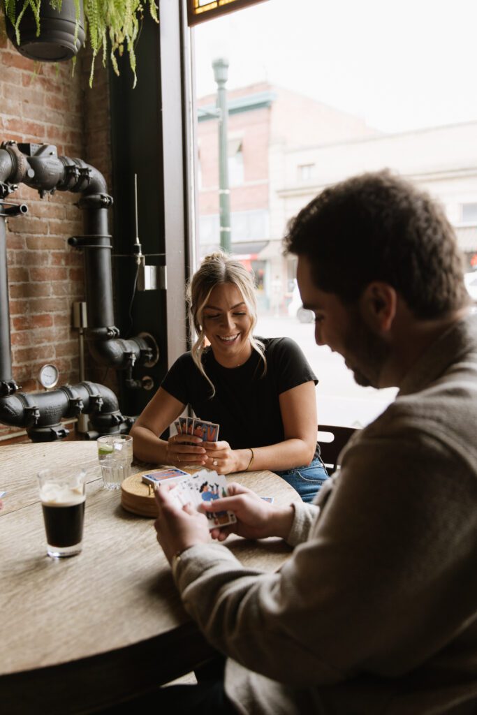 couple playing cribbage for couples photos