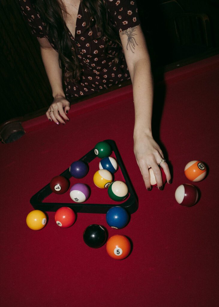 Modern engagement photos in Pengilly Saloon in Boise.