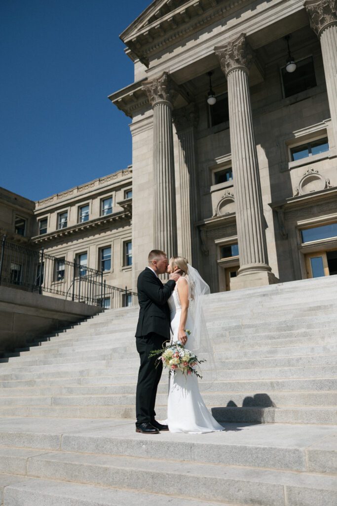 Romantic portraits outside the Idaho State Capitol.