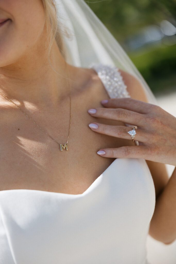 Editorial portrait of bride following her Boise elopement.