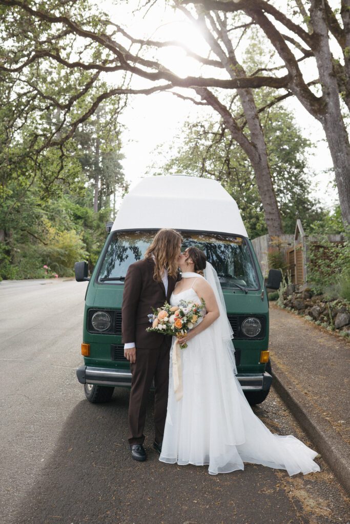 Golden hour portraits during an Oregon destination elopement.