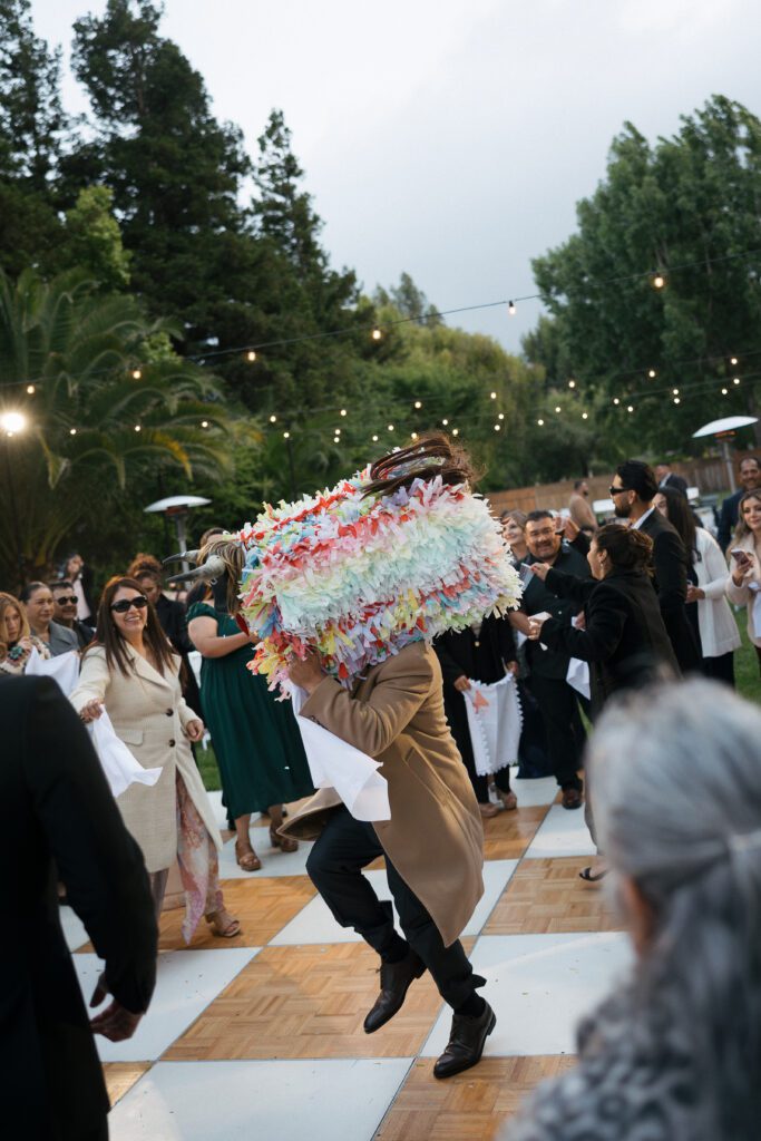 Guests dancing during a wedding reception at Cline Cellars.
